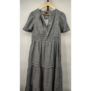 Quince Gray Striped Maxi Dress